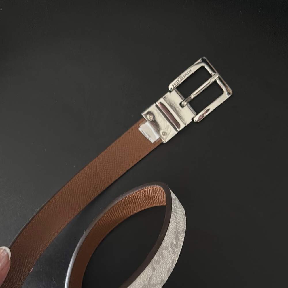 MICHAEL Michael Kors Silver Brown Belt